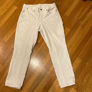 Talbots curvy fit white ankle jeans